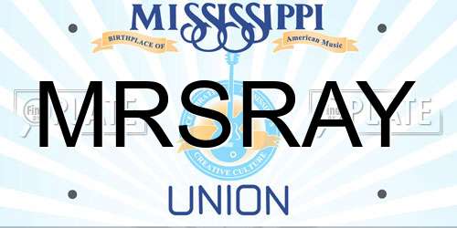 MRSRAY Mississippi License Plate