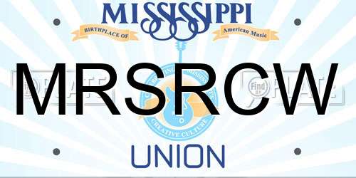 MRSRCW Mississippi License Plate