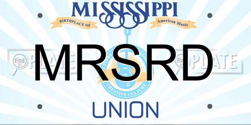 MRSRD Mississippi License Plate