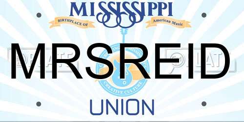 MRSREID Mississippi License Plate