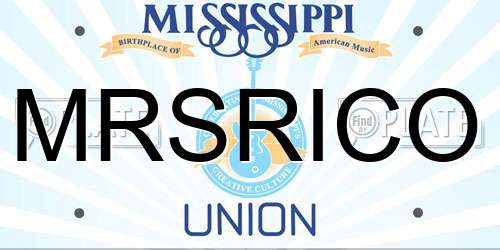 MRSRICO Mississippi License Plate