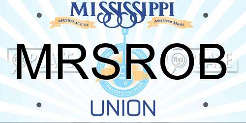 MRSROB Mississippi License Plate