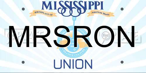 MRSRON Mississippi License Plate