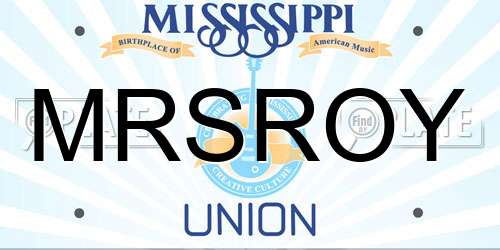 MRSROY Mississippi License Plate