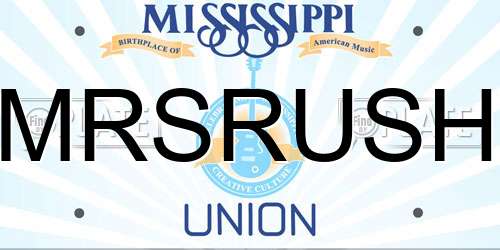MRSRUSH Mississippi License Plate
