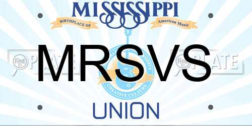 MRSVS Mississippi License Plate