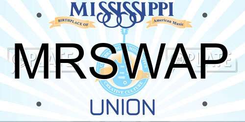 MRSWAP Mississippi License Plate