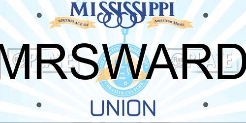 MRSWARD Mississippi License Plate