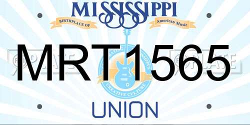 MRT1565 Mississippi License Plate