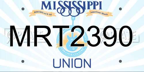 MRT2390 Mississippi License Plate
