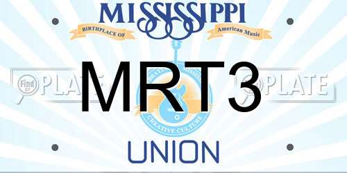 MRT3 Mississippi License Plate