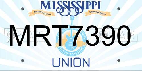 MRT7390 Mississippi License Plate