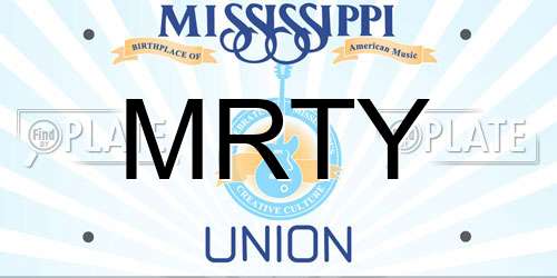 MRTY Mississippi License Plate