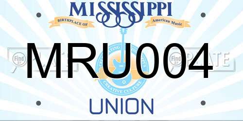 MRU004 Mississippi License Plate
