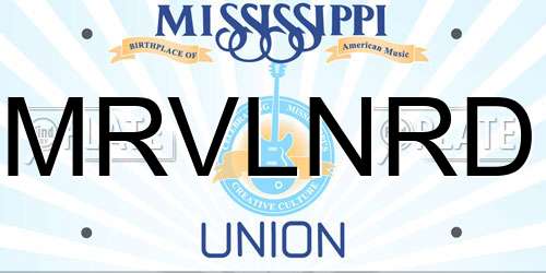 MRVLNRD Mississippi License Plate