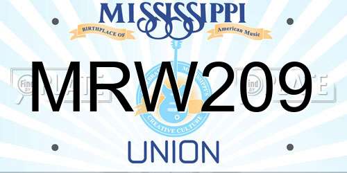 MRW209 Mississippi License Plate
