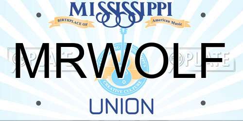 MRWOLF Mississippi License Plate