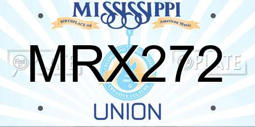 MRX272 Mississippi License Plate