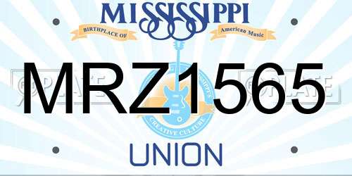 MRZ1565 Mississippi License Plate