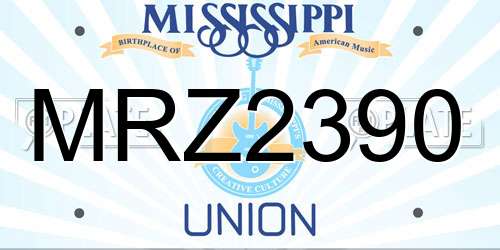 MRZ2390 Mississippi License Plate