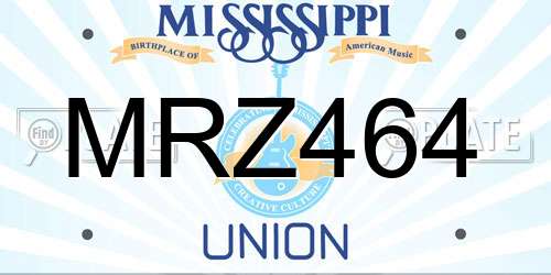 MRZ464 Mississippi License Plate