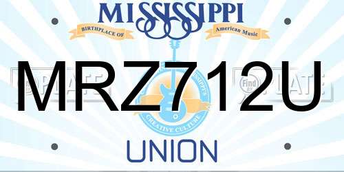 MRZ712U Mississippi License Plate