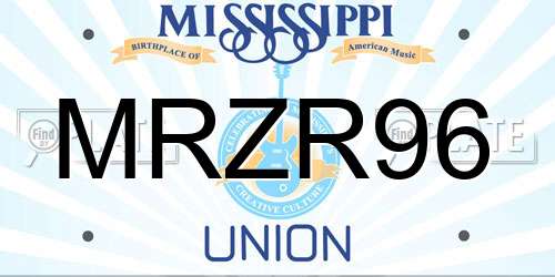 MRZR96 Mississippi License Plate