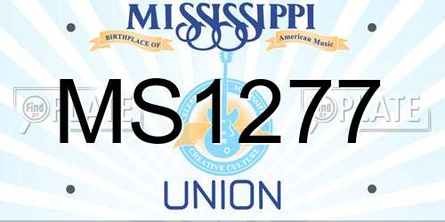 MS1277 Mississippi License Plate