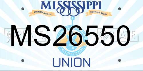 MS26550 Mississippi License Plate