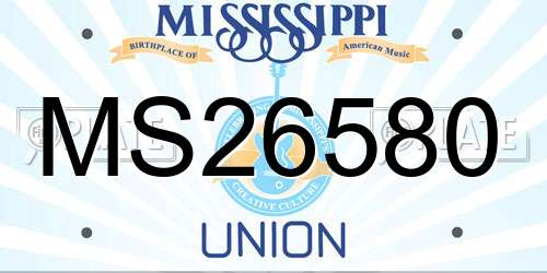 MS26580 Mississippi License Plate