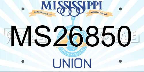 MS26850 Mississippi License Plate
