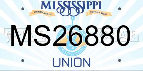 MS26880 Mississippi License Plate