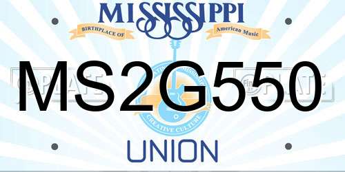 MS2G550 Mississippi License Plate
