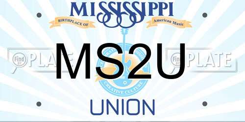 MS2U Mississippi License Plate