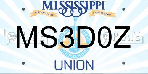 MS3D0Z Mississippi License Plate