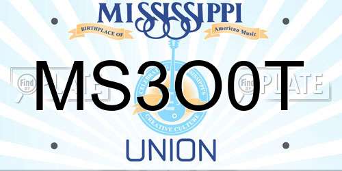 MS3O0T Mississippi License Plate