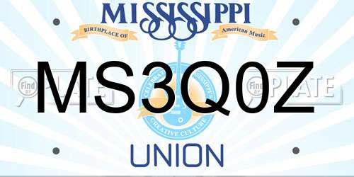 MS3Q0Z Mississippi License Plate