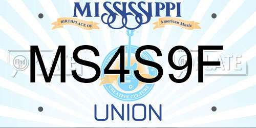 MS4S9F Mississippi License Plate