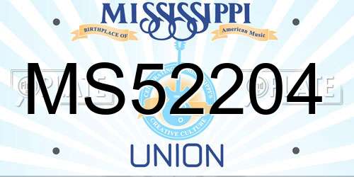 MS52204 Mississippi License Plate