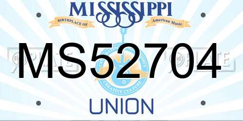 MS52704 Mississippi License Plate