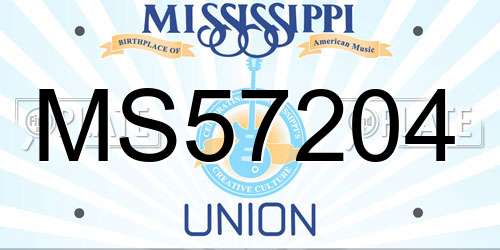 MS57204 Mississippi License Plate