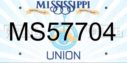 MS57704 Mississippi License Plate