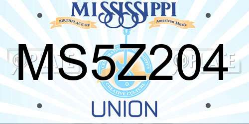 MS5Z204 Mississippi License Plate
