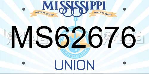 MS62676 Mississippi License Plate