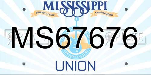 MS67676 Mississippi License Plate