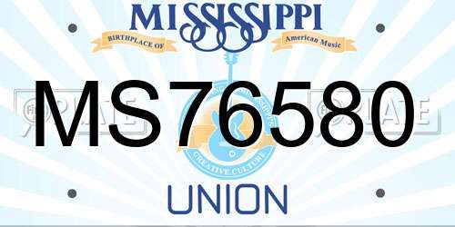 MS76580 Mississippi License Plate