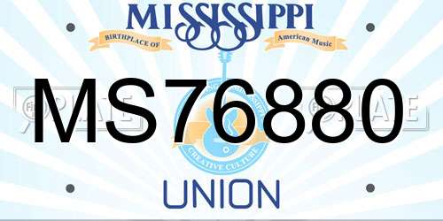MS76880 Mississippi License Plate