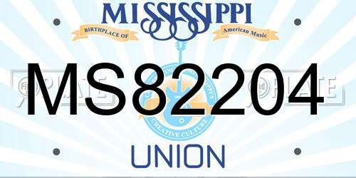 MS82204 Mississippi License Plate
