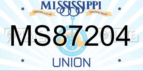 MS87204 Mississippi License Plate