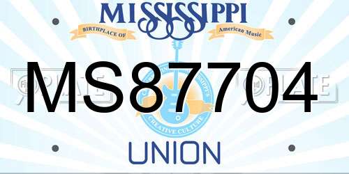MS87704 Mississippi License Plate